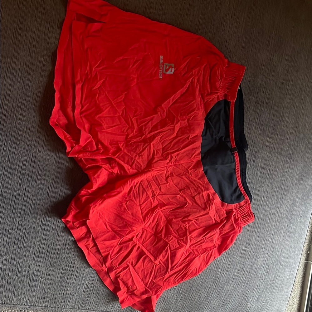 Salomon Vibrant Red Athletic Running Shorts